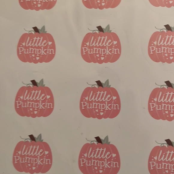 Baby shower stickers that say little pumpkin on them 24 count - Picture 2 of 10